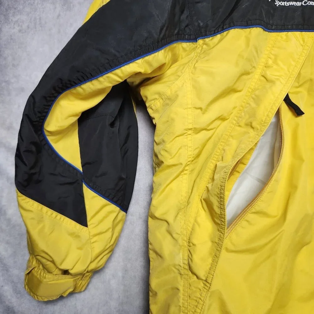 VTG Columbia Mens‎ Jacket size Large Yellow Zip Up Front Insulated Fleece Lined